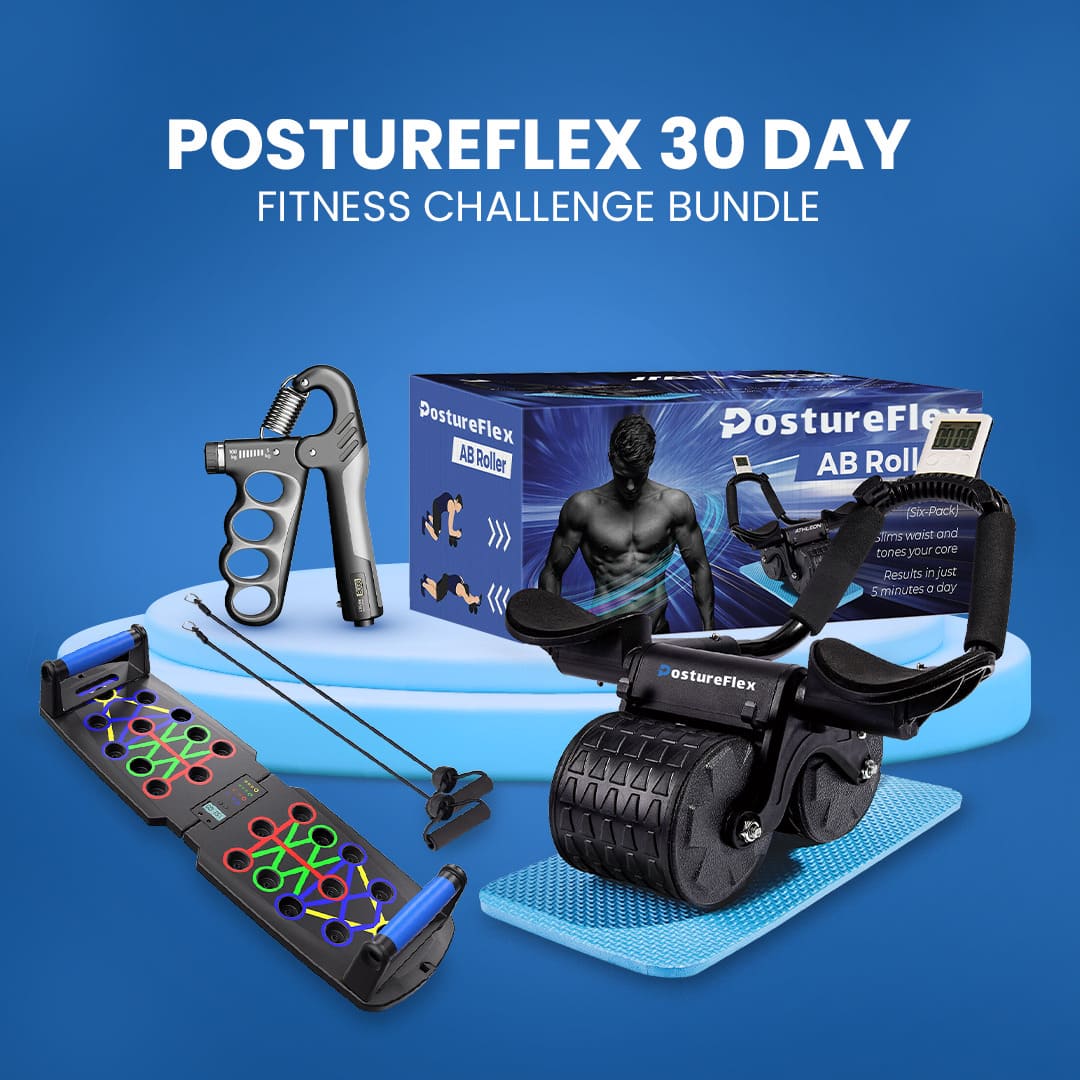 PostureFlex™ Ab Roller + Grip Strengthener + PushUp Board