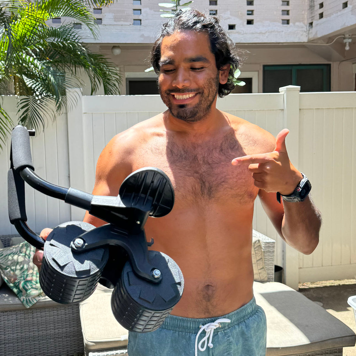 PostureFlex Ab Roller lifestyle image showing the product ready to use